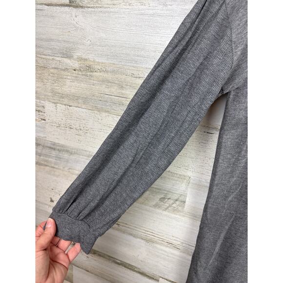 POL Women’s Small Gray Hooded Midi T-Shirt Dress Boho Casual Long Sleeve NEW - Picture 5 of 6